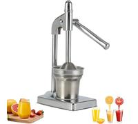 YWPYMX Exprimidor de Mano de Hierro Fundido - Exprimidor Manual Resistente para Lima, limón y Naranja, exprimidor de Frutas de encimera para Limonada y Jugo de Naranja Fresco Silver