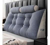 YWQJL Cojin Cuña Cojin De Lectura para Cama Cojín Respaldo Cama Almohada De Cuña Respaldo De Cama Almohada Triangular Cojines Sofa Cojin Lumbar Cama(#6,80x50x20cm)
