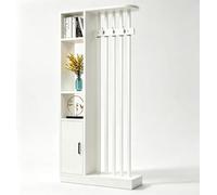 YWQJL Divisor de la Sala de Pared con Estante de Almacenamiento, Columna de Pantalla de partición del salón de Entrada Piso al Techo, Hecho de Madera Maciza(White,202x80x24 cm)