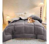 YWQJL Edredones Cama Sherpa Invierno,Colchas Edredones Duvet,Cálido Edredón De Invierno Grueso,Edredón De Lana De Cordero,Súper Grueso Reversible Cálido Manta(02,135 * 200cm/1.5kg)
