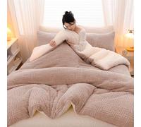 YWQJL Edredones Cama Sherpa Invierno,Colchas Edredones Duvet,Cálido Edredón De Invierno Grueso,Edredón De Lana De Cordero,Súper Grueso Reversible Cálido Manta(C,180x220cm/3kg)