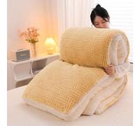 YWQJL Edredones Cama Sherpa Invierno,Colchas Edredones Duvet,Cálido Edredón De Invierno Grueso,Edredón De Lana De Cordero,Súper Grueso Reversible Cálido Manta(C,150x200cm/3kg)