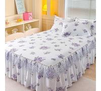 YWQJL Falda De Cama con Volante Faldones De Cama 180/150/120 Cubre Canape con DiseñO De Encaje, Lavable(9,200x220cm)