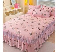 YWQJL Falda De Cama con Volante Faldones De Cama 180/150/120 Cubre Canape con DiseñO De Encaje, Lavable(1,180x200cm)