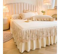 YWQJL Falda De Cama con Volante Faldones De Cama 180x200/150x200 Cubrecanapes Cama Ideal para Ocultar Cajones Y Estructura(3,180x220cm)