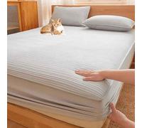 YWQJL Funda De Colchon Protector Colchon Sábana Bajera Acolchada De Soja, De Una Sola Pieza, Gruesa, Antideslizante, Antipolvo, Protector De Colchón.(01,200X220cm)