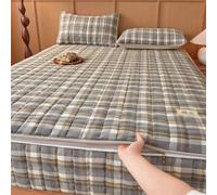 YWQJL Funda Protectora De ColchóN Integral AlgodóN Acolchado Funda De ColchóN con Cremallera SáBana Bajera Desenfundable Cubrecolchon(4,180x200+10cm)