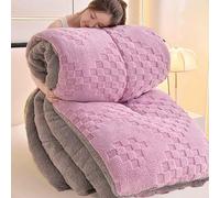 YWQJL Olcha Invierno Edredon Comforter,Manta Gruesa Invierno Cálido Polar, Reversible,Edredon Borreguito,Edredones Sherpa,Cálido Edredón De Invierno Grueso(*5,200 * 230cm/5kg)
