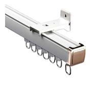 YWQJL Riel de Cortina,Kit de riel de Techo con Ganchos, Barra de Aluminio,Riel silencioso para Cortinas de una Sola vía,para Montaje en Techo/Pared (Side Mount,5m)