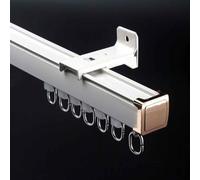 YWQJL Riel de Cortina,Kit de riel de Techo con Ganchos, Barra de Aluminio,Riel silencioso para Cortinas de una Sola vía,para Montaje en Techo/Pared (B,2.7m)