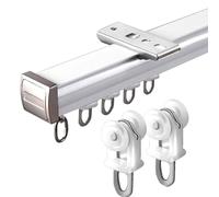 YWQJL Riel de Cortina,Kit de riel de Techo con Ganchos, Barra de Aluminio,Riel silencioso para Cortinas de una Sola vía,para Montaje en Techo/Pared (B/Top mounting,4.3m)
