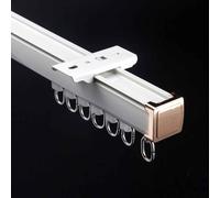 YWQJL Riel de Cortina,Kit de riel de Techo con Ganchos, Barra de Aluminio,Riel silencioso para Cortinas de una Sola vía,para Montaje en Techo/Pared (A,2.6m)