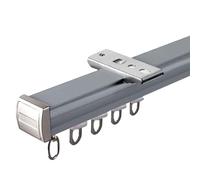 YWQJL Riel de Cortina,Kit de riel de Techo con Ganchos, Barra de Aluminio,Riel silencioso para Cortinas de una Sola vía,para Montaje en Techo/Pared (B/Top mounting,4.1m)