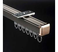 YWQJL Riel de Cortina,Kit de riel de Techo con Ganchos, Barra de Aluminio,Riel silencioso para Cortinas de una Sola vía,para Montaje en Techo/Pared (C,1.6m)