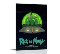YWRRWQBER Póster estético de Rick And Morty para decoración de pared, lienzo vintage, pintura decorativa para sala de estar, dormitorio, 40 x 60 cm, estilo marco