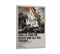YWRRWQBER Póster estético de VIVA LA VIDA O DEATH AND ALL HIS FRIENDS para decoración de pared, lienzo vintage, pintura decorativa para sala de estar, dormitorio, 20 x 30 cm, estilo marco