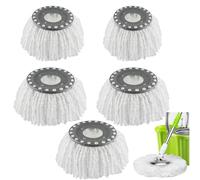 YWSHF 5 cabezales de repuesto para mopa giratoria Old Hurricane 360 Spin Magic de microfibra, cabezales de fregona giratorios universales para fregonas estándar