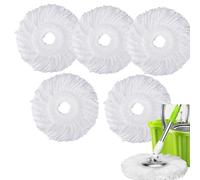 YWSHF Cabezal giratorio de repuesto para fregona mágica de giro 360, cabezales de repuesto de fregona giratoria de microfibra para forma redonda universal, tamaño estándar, paquete de 5