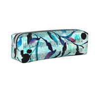 YWSOTRE Acuarela Música Ramas Hojas, Estuche para lápices Estuche para lápices Estuche para lápices de Cuero portátil con Estuche para cosméticos con Cremallera