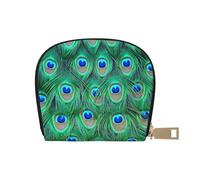 YWSOTRE Adorable Pavo Real Verde, Funda de Cuero de PU para Tarjetas, Tarjetero Elegante, Tarjetero Tipo Billetera