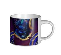 YWSOTRE Ágata abstracta púrpura, azul y dorada,Taza de cerámica de gran capacidad, taza de té, taza de café 450 ml