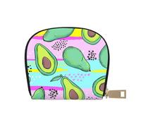 YWSOTRE Aguacate Dibujo Mano Colorido, Funda de Cuero de PU para Tarjetas, Tarjetero Elegante, Tarjetero Tipo Billetera
