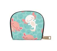 YWSOTRE Ajolote Lindo bebé Kawaii, Funda de Cuero de PU para Tarjetas, Tarjetero Elegante, Tarjetero Tipo Billetera