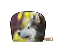 YWSOTRE Alaskan Malamute Bokeh Mascotas Perros Lindo, Funda de Cuero de PU para Tarjetas, Tarjetero Elegante, Tarjetero Tipo Billetera