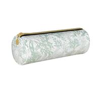 YWSOTRE Alga Verde mar Azul, Estuche para lápices Estuche cilíndrico para lápices Estuche para lápices de Cuero portátil Estuche para cosméticos