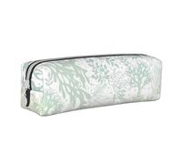 YWSOTRE Alga Verde mar Azul, Estuche para lápices Estuche para lápices Estuche para lápices de Cuero portátil con Estuche para cosméticos con Cremallera