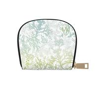 YWSOTRE Alga Verde mar Azul, Funda de Cuero de PU para Tarjetas, Tarjetero Elegante, Tarjetero Tipo Billetera