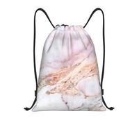 YWSOTRE Almohadilla de mármol de oro blanco Mármol rosa, Mochila con cordón, unisex, para deporte, gimnasio, informal, para el día a día, talla M