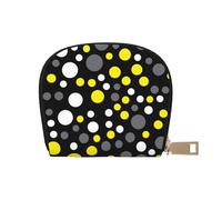 YWSOTRE Amarillo Blanco Lunares Negros, Funda de Cuero de PU para Tarjetas, Tarjetero Elegante, Tarjetero Tipo Billetera