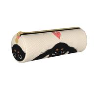 YWSOTRE Amor de Cachorro de Perro Salchicha, Estuche para lápices Estuche cilíndrico para lápices Estuche para lápices de Cuero portátil Estuche para cosméticos