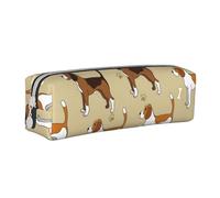 YWSOTRE Animal Mascota Beagle Inteligente Lindo de Dibujos Animados, Estuche para lápices Estuche para lápices Estuche para lápices de Cuero portátil con Estuche para cosméticos con Cremallera