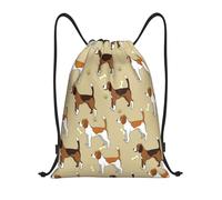 YWSOTRE Animal mascota beagle inteligente lindo de dibujos animados, Mochila con cordón, unisex, para deporte, gimnasio, informal, para el día a día, talla M
