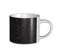 YWSOTRE Arcoíris geométrico lineal impreso en 3D,Taza de cerámica de gran capacidad, taza de té, taza de café 450 ml