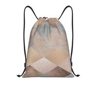 YWSOTRE Argyle de mármol de oro rosa cobrizo y rubor, Mochila con cordón, unisex, para deporte, gimnasio, informal, para el día a día, talla M