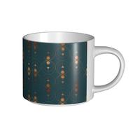 YWSOTRE Art Déco de cobre sobre esmeralda,Taza de cerámica de gran capacidad, taza de té, taza de café 450 ml