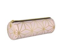 YWSOTRE Astral Metalizado Rubor Rosa Oro, Estuche para lápices Estuche cilíndrico para lápices Estuche para lápices de Cuero portátil Estuche para cosméticos