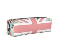 YWSOTRE Bandera Union Jack de Rosas inglesas, Estuche para lápices Estuche para lápices Estuche para lápices de Cuero portátil con Estuche para cosméticos con Cremallera