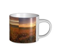 YWSOTRE Beagle Césped Perros en un paseo Mascotas Perros Atardecer,Taza de cerámica de gran capacidad, taza de té, taza de café 450 ml
