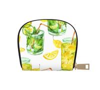 YWSOTRE Bebida Cóctel Limón Hielo, Funda de Cuero de PU para Tarjetas, Tarjetero Elegante, Tarjetero Tipo Billetera