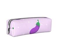 YWSOTRE Berenjena Vegetal Fruta, Estuche para lápices Estuche para lápices Estuche para lápices de Cuero portátil con Estuche para cosméticos con Cremallera