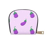 YWSOTRE Berenjena Vegetal Fruta, Funda de Cuero de PU para Tarjetas, Tarjetero Elegante, Tarjetero Tipo Billetera