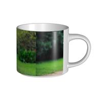 YWSOTRE Bichón Frisé Bokeh Mascotas Perros Parque Perros Blancos,Taza de cerámica de gran capacidad, taza de té, taza de café 450 ml