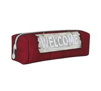 YWSOTRE Bienvenidos Amigos Navidad, Estuche para lápices Estuche para lápices Estuche para lápices de Cuero portátil con Estuche para cosméticos con Cremallera