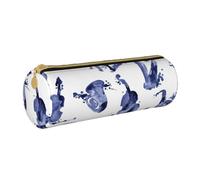 YWSOTRE Blues Saxofón Piano Violonchelo Bajo, Estuche para lápices Estuche cilíndrico para lápices Estuche para lápices de Cuero portátil Estuche para cosméticos