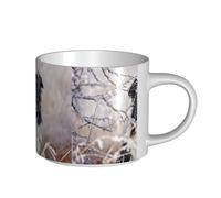 YWSOTRE Border Collie Perros negros blancos como la nieve en invierno,Taza de cerámica de gran capacidad, taza de té, taza de café 450 ml