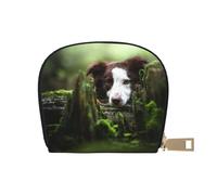 YWSOTRE Border Collie Stone Sweet Brown Perros Mascotas, Funda de Cuero de PU para Tarjetas, Tarjetero Elegante, Tarjetero Tipo Billetera